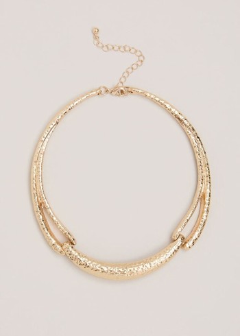 Phase Eight Gold Textured Collar Jewellery Gold USA | 9418672-QG